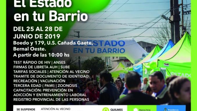 El Estado en tu barrio en Bernal Oeste