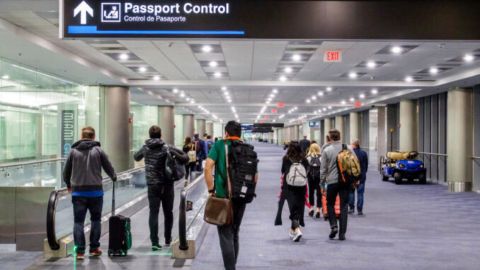 Florida, Miami International Airport, Passport Control concourse, arriving passengers