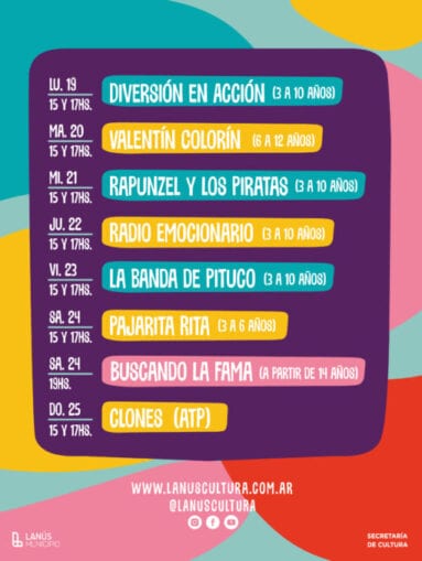 Vacaciones de invierno: El municipio ofrecerá espectáculos y actividades para todos los gustos