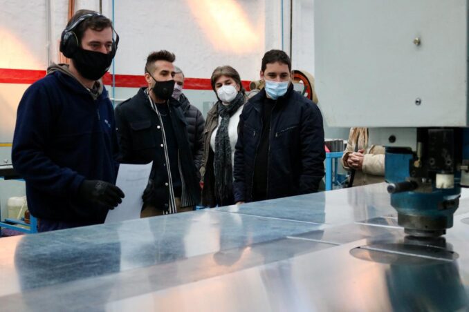 Damián Sala visitó las obras de ampliación de la empresa Friotécnica