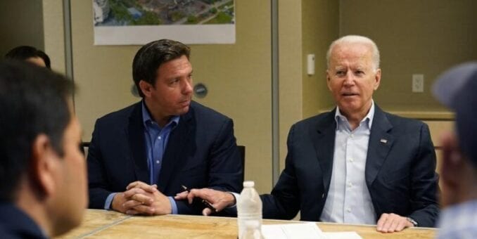 Biden y su esposa Jill llegaron a Florida una semana después del colapso del condominio