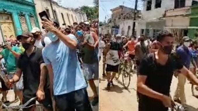 A gritos de "libertad" y "abajo la dictadura" cientos de cubanos se lanzaron a las calles 