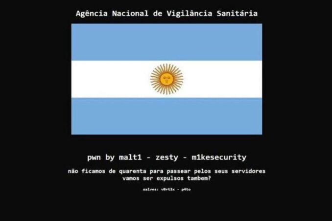 El bochornoso Brasil-Argentina: Hackearon sitio web de Anvisa y dejaron un mensaje provocador