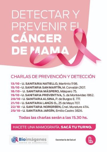 Lanús: El municipio brindará charlas y asignará turnos para la realización de mamografías gratuitas