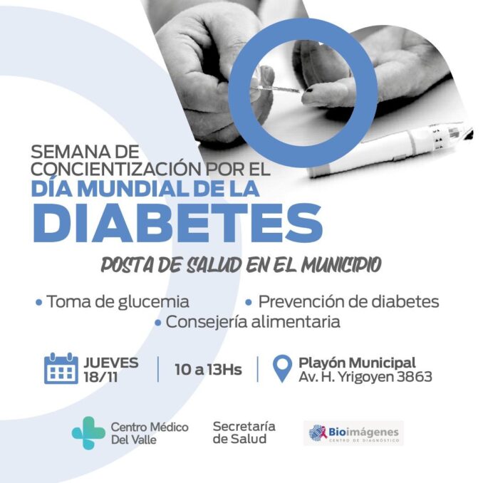 El municipio de Lanús realizará jornadas de concientización sobre diabetes durante toda la semana