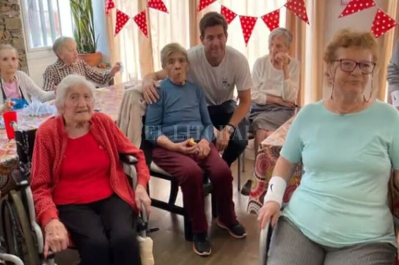 Juan Martín del Potro sorprendió a un hogar de adultos mayores en Tandil: “Uno nunca deja de aprender de ellos”