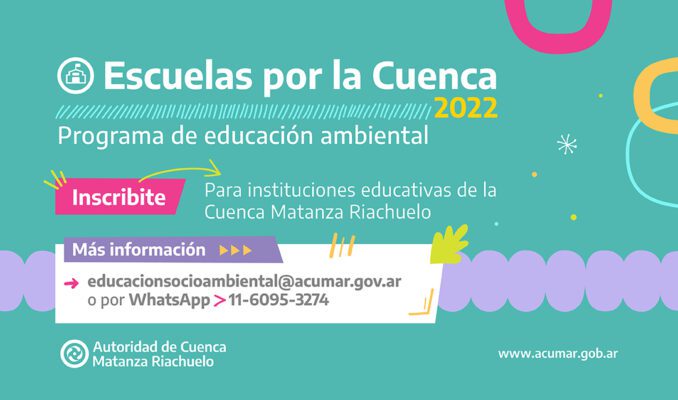 Educación Ambiental: ACUMAR abrió la inscripción al programa Escuelas por la Cuenca