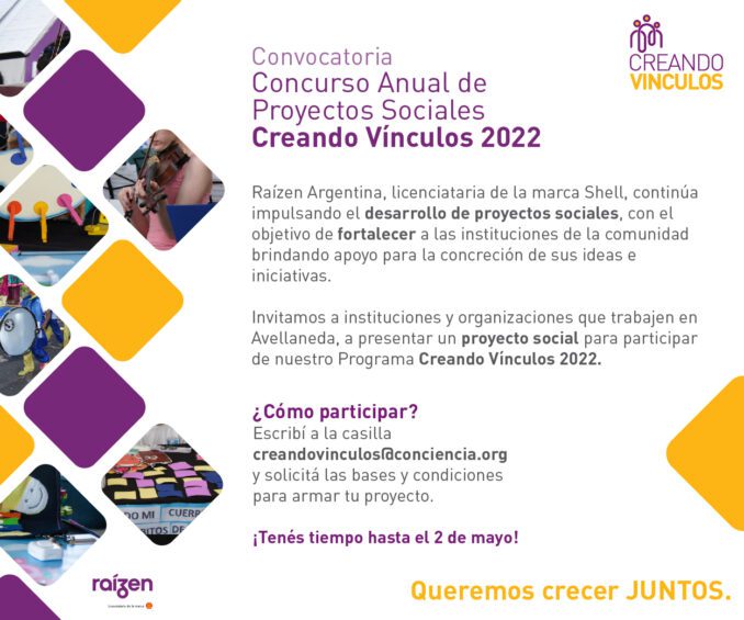 CONVOCATORIA: Concurso Anual de Proyectos Sociales "Creando Vínculos 2022"
