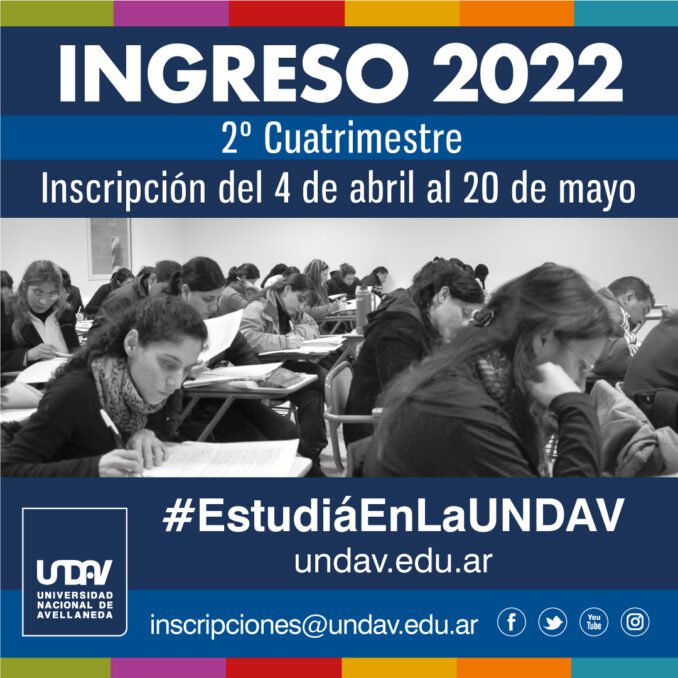 Ingreso 2022: la UNDAV abre la inscripción a carreras    