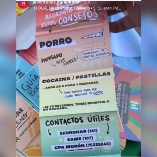 “Cocaína, tomá poquito”: contundente repudio al insólito consejo del municipio de Morón