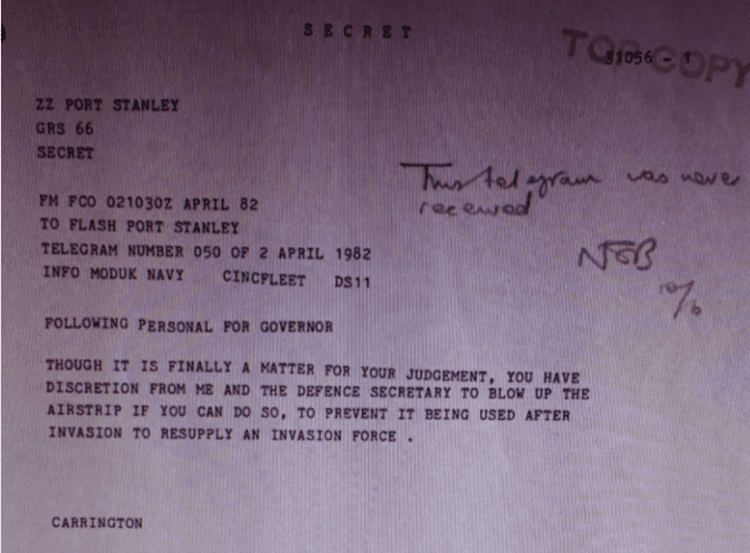 El telegrama de Londres que no llegó a Malvinas pudo haber cambiado la historia de la guerra