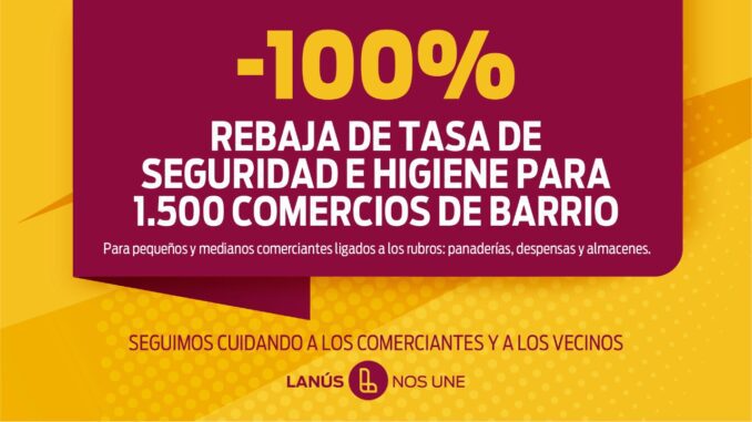 Se aprobó por unanimidad el descuento del 100% de la Tasa de Seguridad e Higiene para 1.500 comerciantes de Lanús