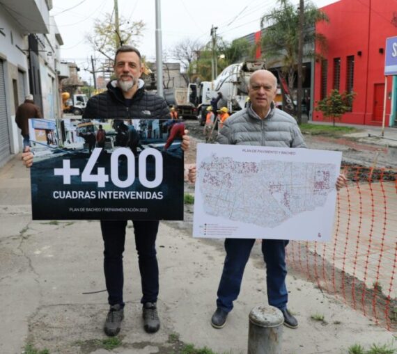 Grindetti presentó el plan de repavimentación y bacheo en 400 cuadras del municipio