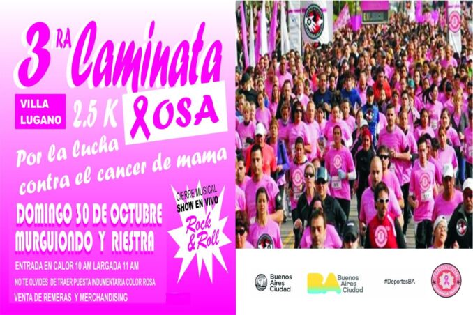 Se realizará la 3" Caminata Rosa de Villa Lugano: fiesta que celebra la vida