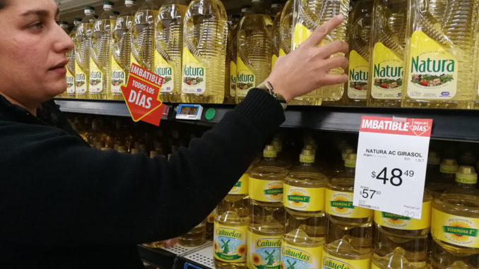 Mendoza. Supermercado, precios aceite