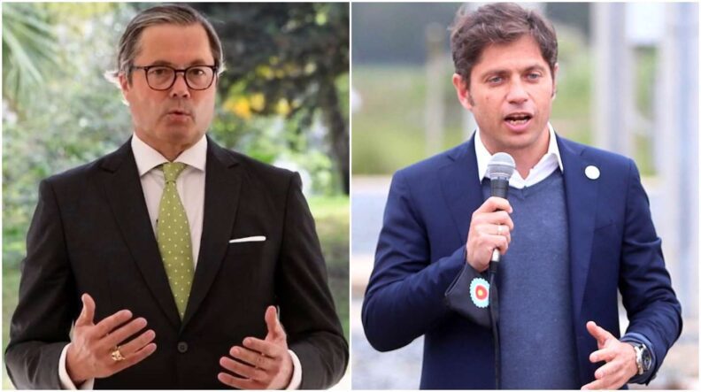 Ausencia del gobernador Axel Kicillof en la visita del embajador de Alemania Ulrich Sante a la provincia de Buenos Aires