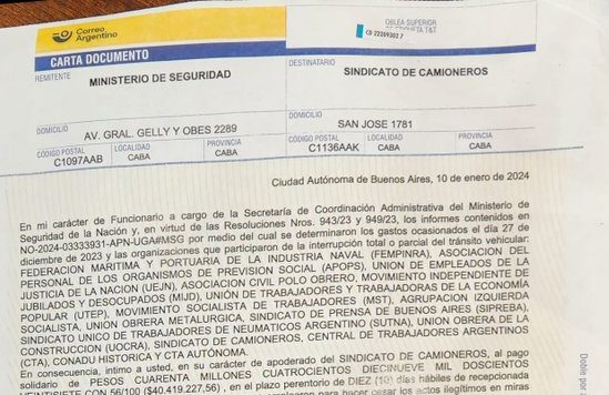 Multas por movilizarse: El Gobierno intimó a sindicatos a pagar hasta $56 millones
